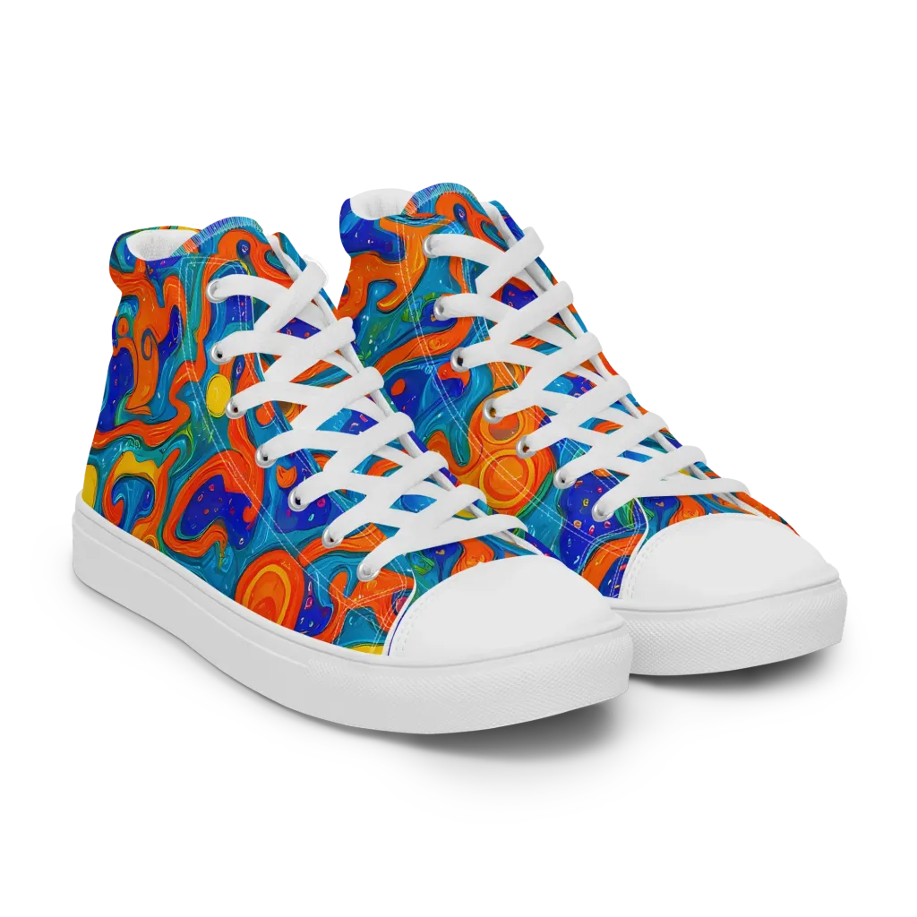 Molten Lagoon on Women's High Top Canvas Shoes — Right Front
