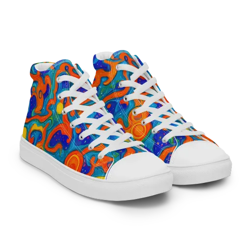 Molten Lagoon on a Women's High Top Canvas Shoes