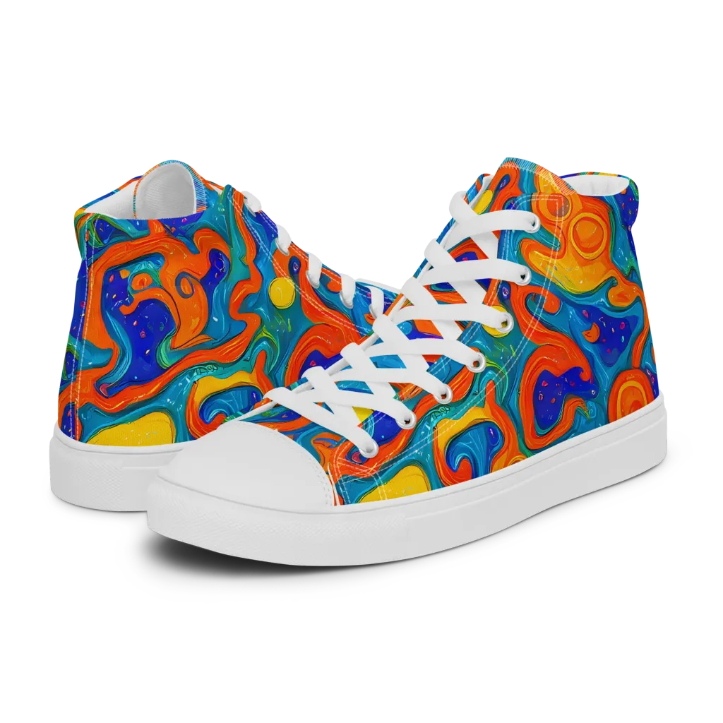 Molten Lagoon on Women's High Top Canvas Shoes — Left
