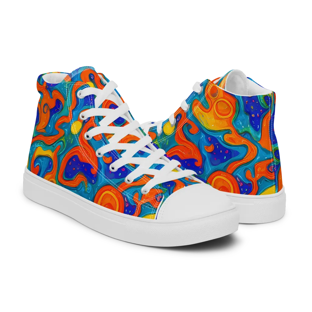Molten Lagoon on Women's High Top Canvas Shoes — Right