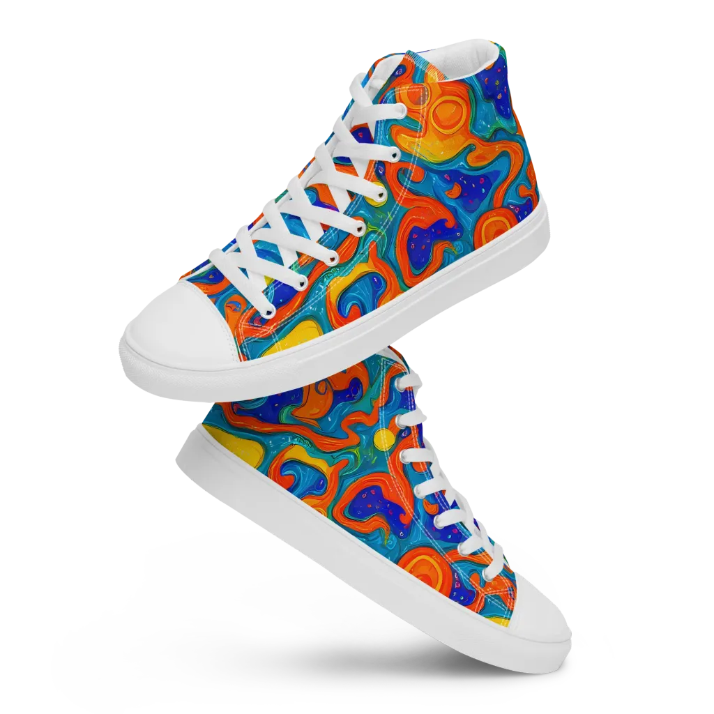 Molten Lagoon on Women's High Top Canvas Shoes — Front