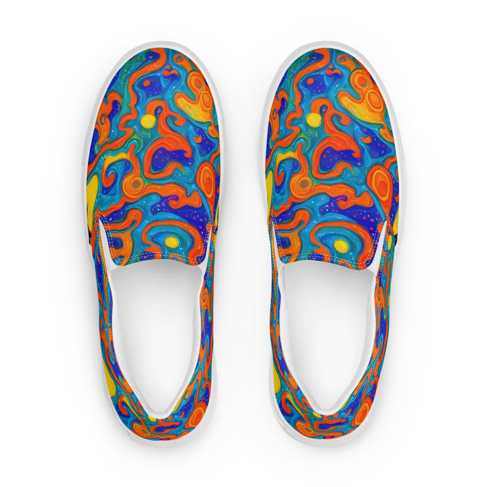 Molten Lagoon on Men's Slip-On Canvas Shoes — Front
