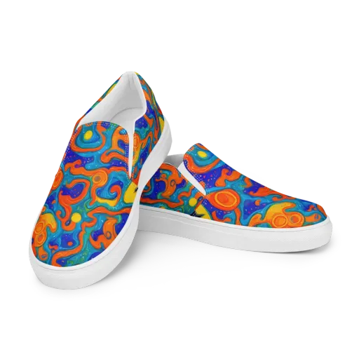 Molten Lagoon on a Men's Slip-On Canvas Shoes