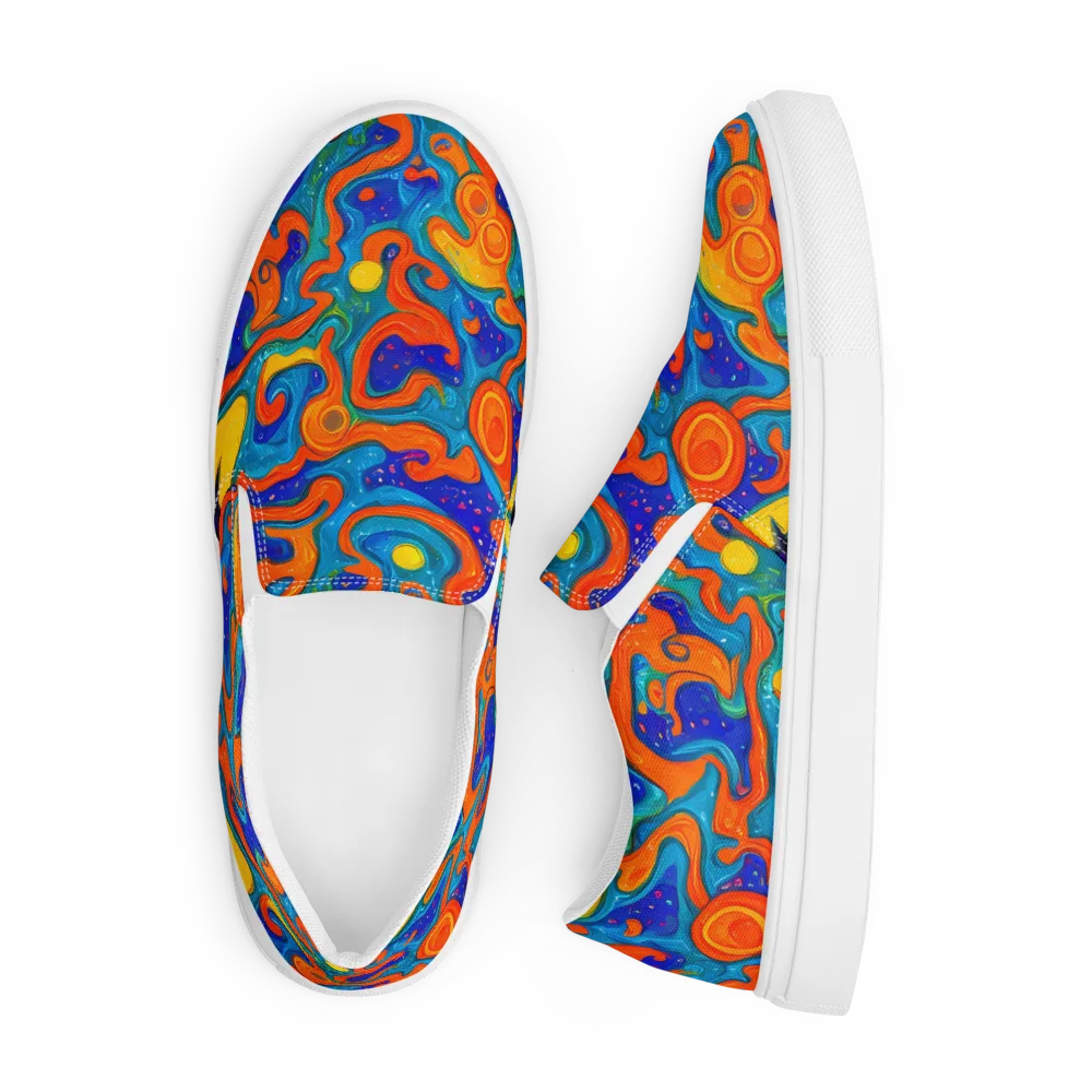 Molten Lagoon on Men's Slip-On Canvas Shoes — Front