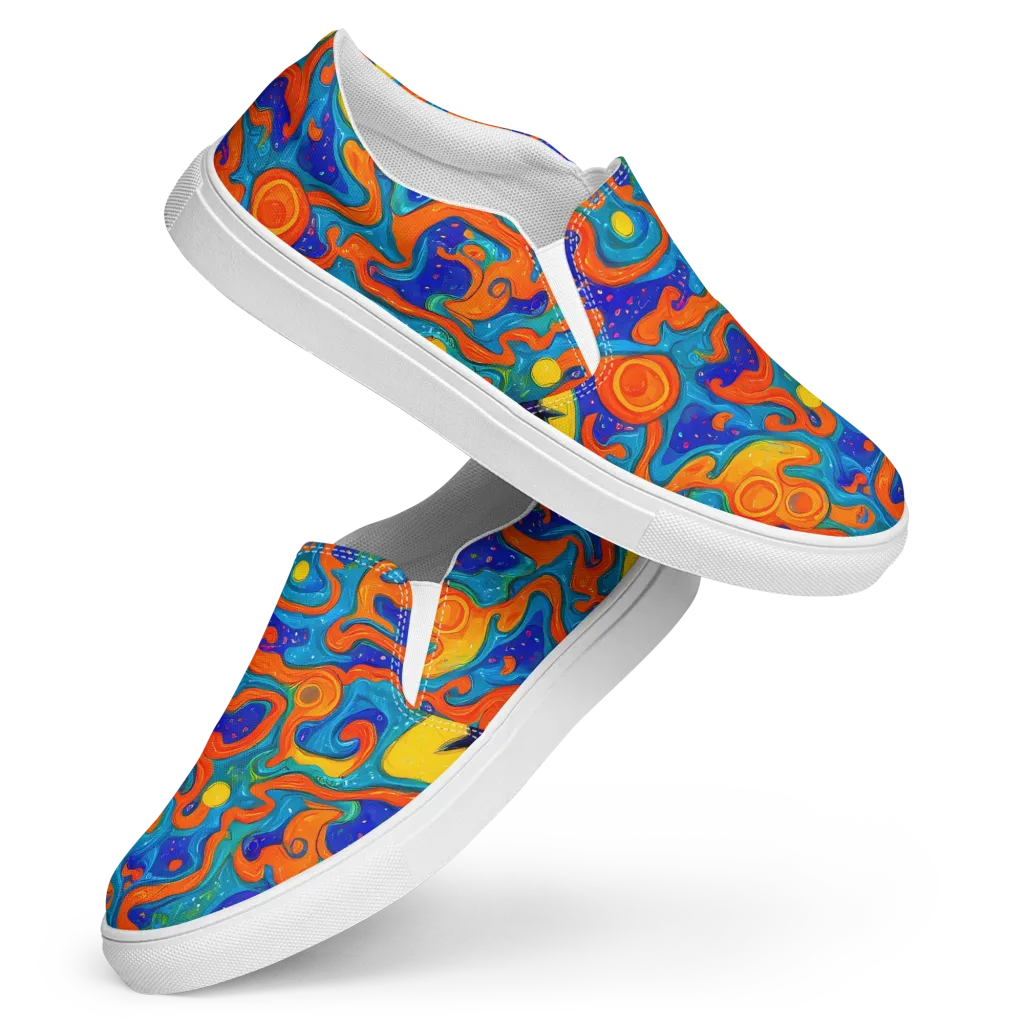 Molten Lagoon on Women's Slip-On Canvas Shoes — Front