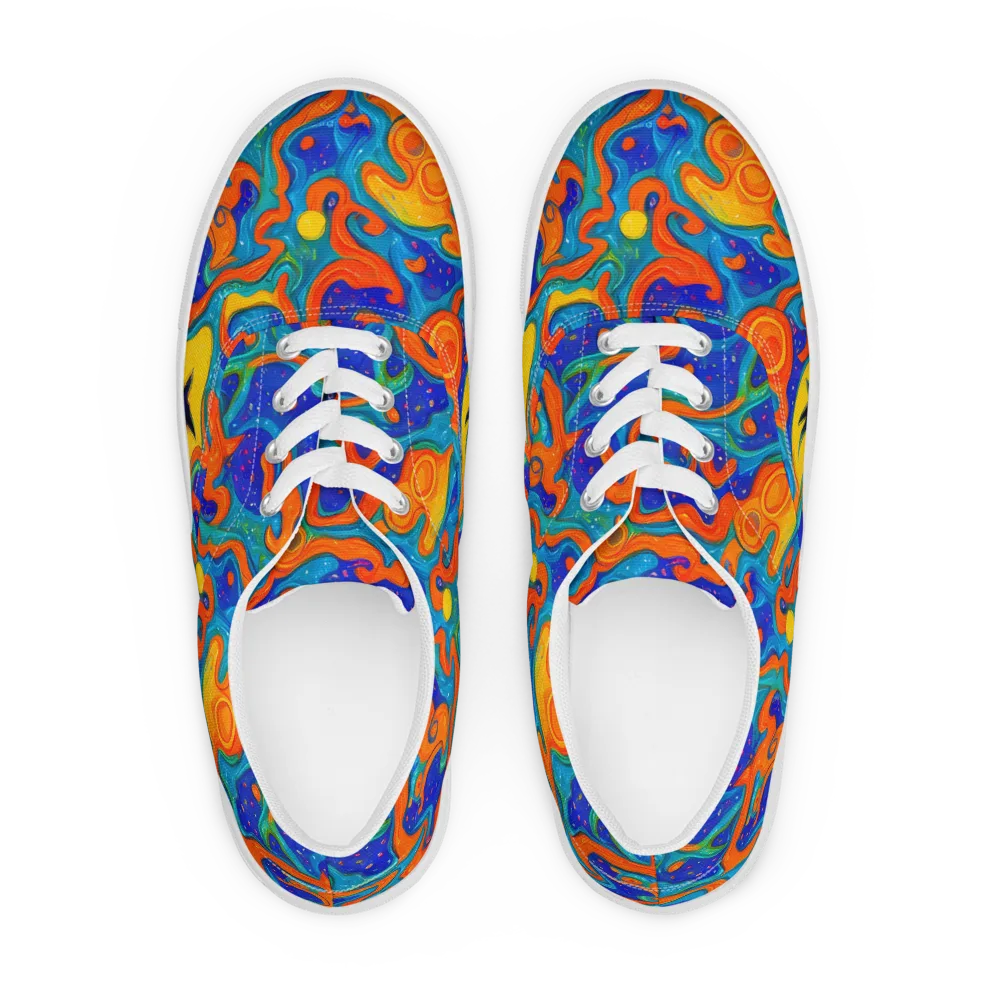 Molten Lagoon on Men's Lace-Up Canvas Shoes — Front