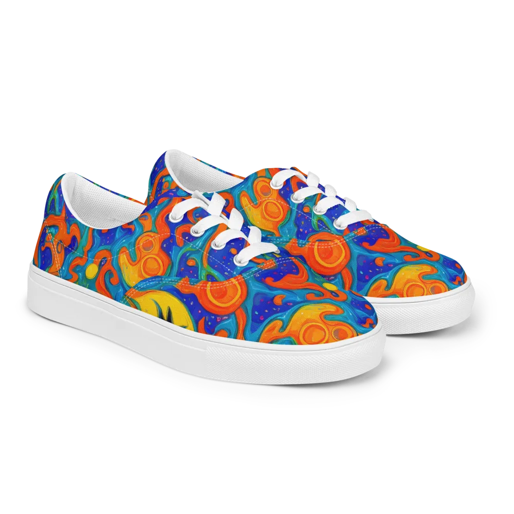 Molten Lagoon on Men's Lace-Up Canvas Shoes — Right Front