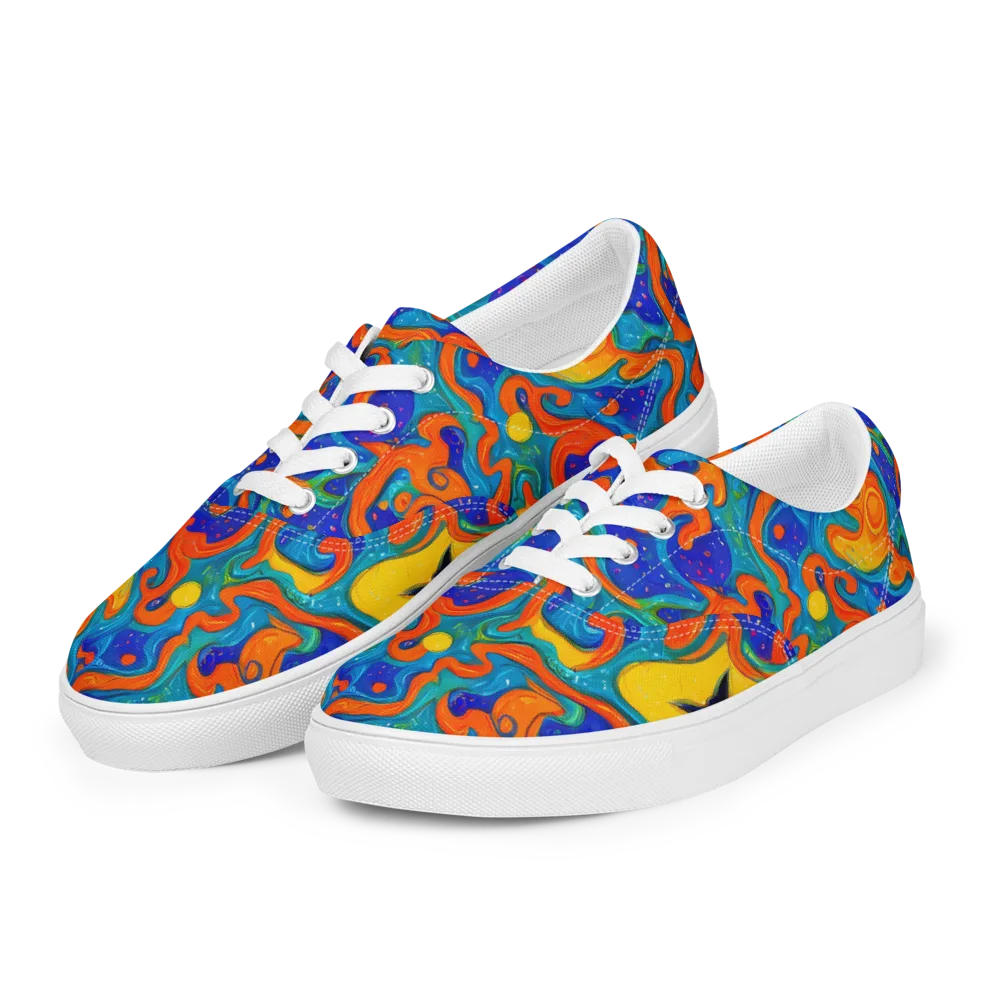 Molten Lagoon on Men's Lace-Up Canvas Shoes — Left Front