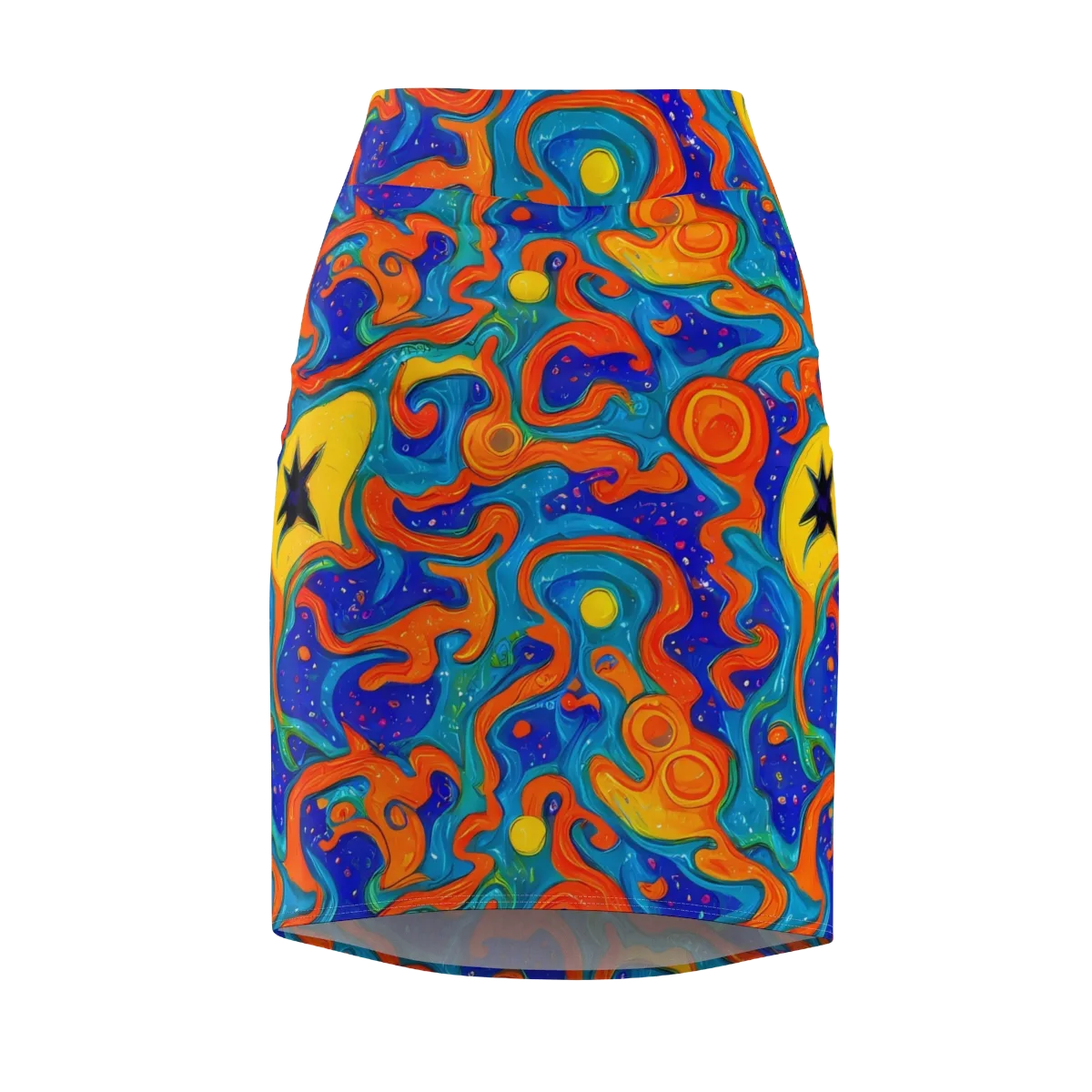 Molten Lagoon on Pencil Skirt — Front