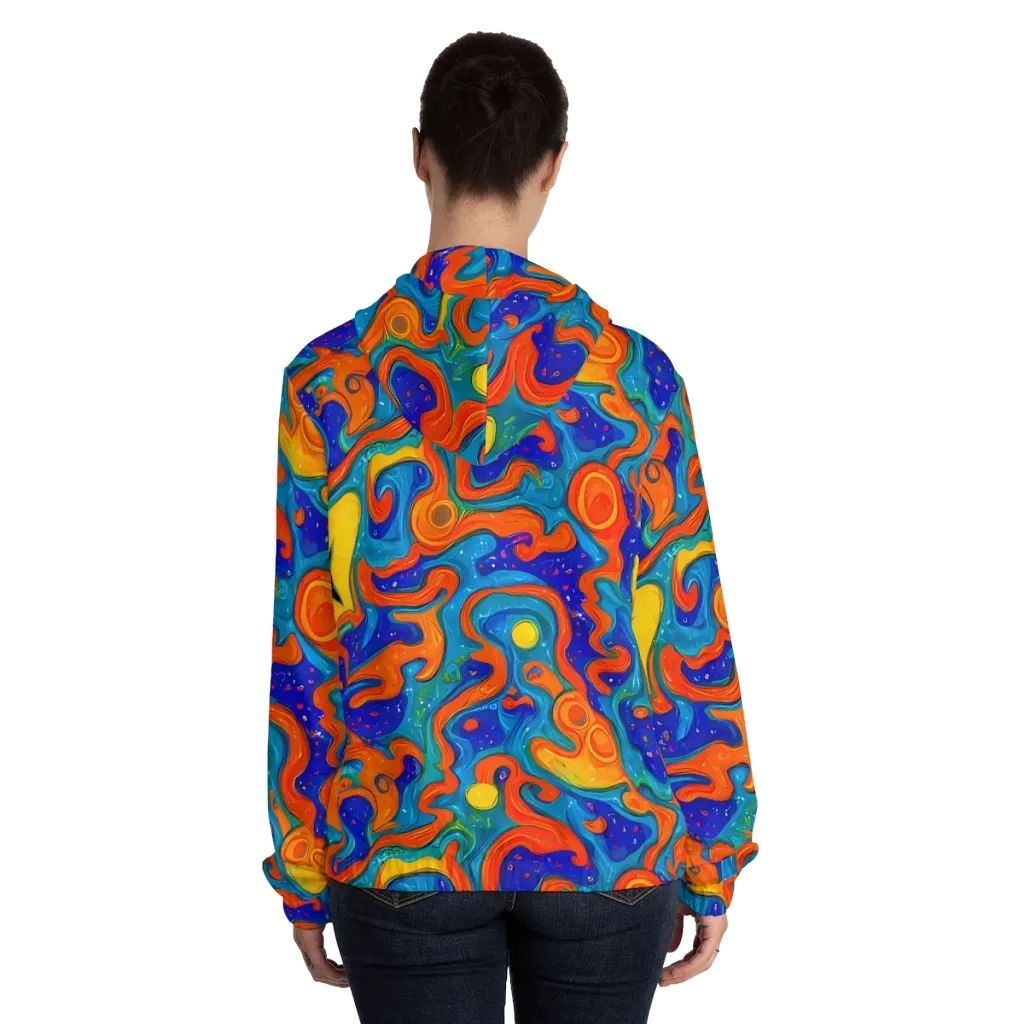 Molten Lagoon on Women's Full-Zip Hoodie — Back On Person