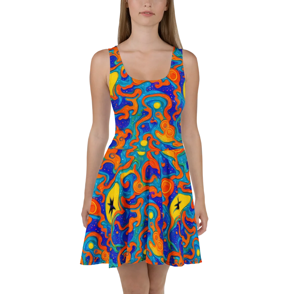 Molten Lagoon on Skater Dress — Front
