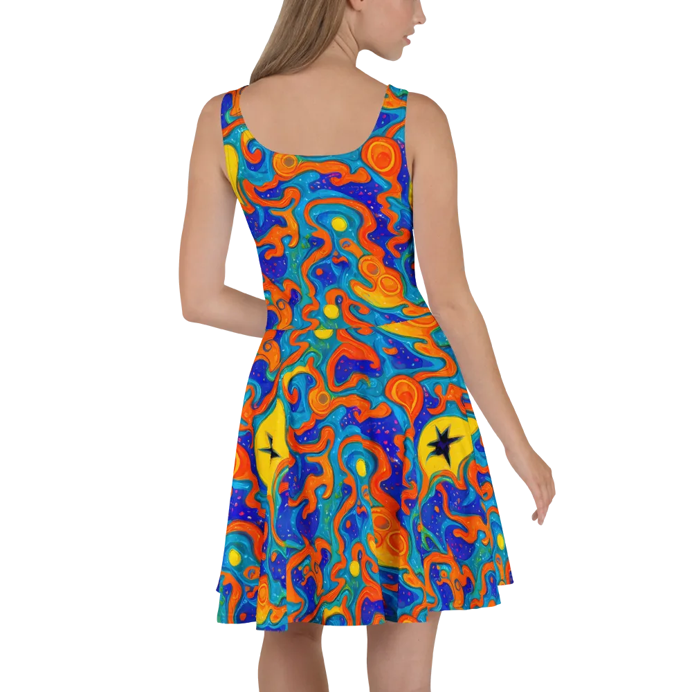 Molten Lagoon on Skater Dress — Back