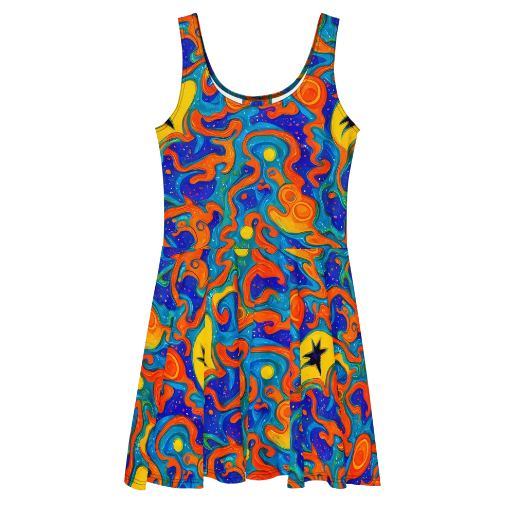 Molten Lagoon on Skater Dress — Front