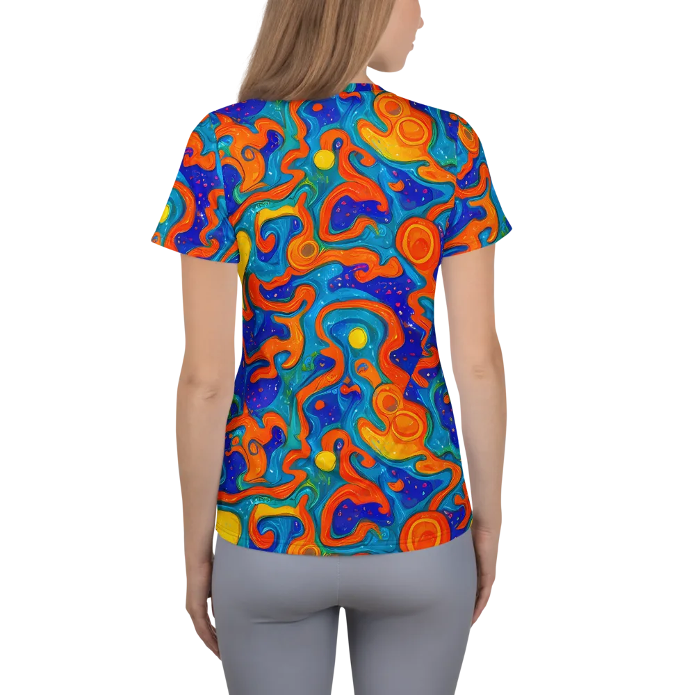Molten Lagoon on Women's Athletic T-Shirt — Back