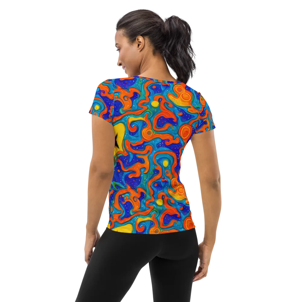 Molten Lagoon on Women's Athletic T-Shirt — Back