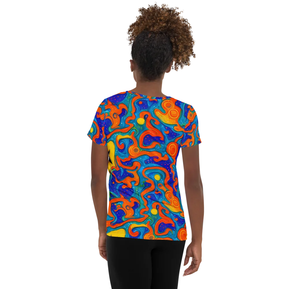 Molten Lagoon on Women's Athletic T-Shirt — Back