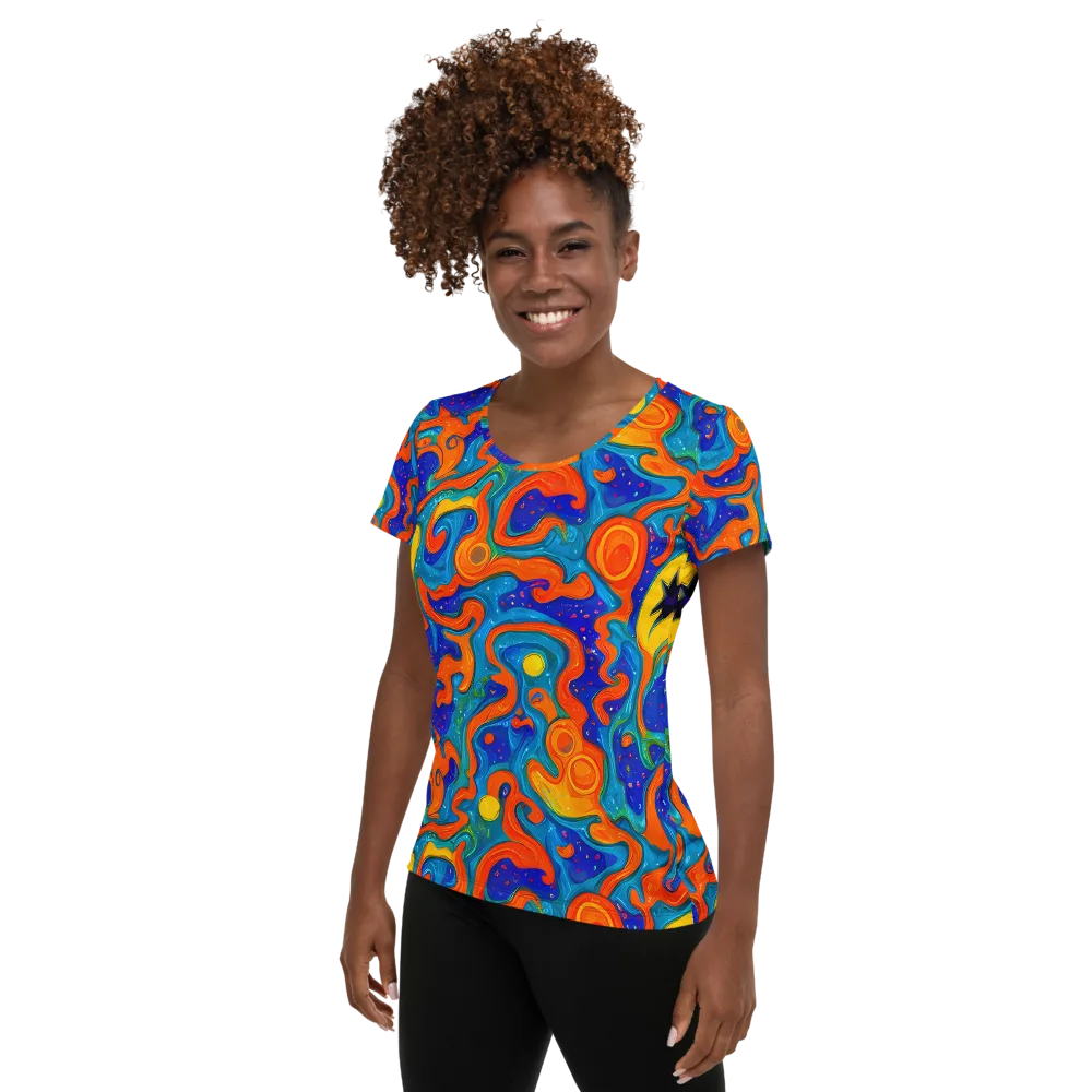 Molten Lagoon on Women's Athletic T-Shirt — Left