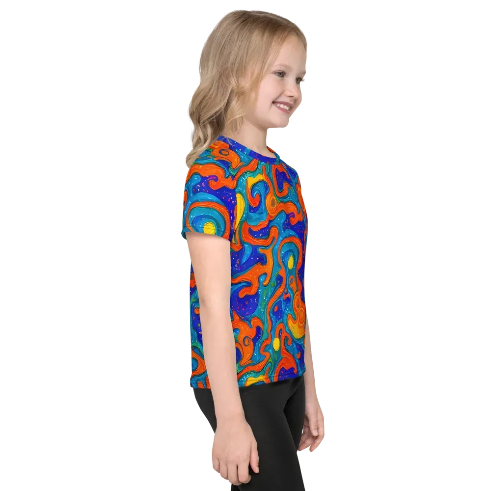 Molten Lagoon on Kids Crew Neck T-Shirt — Right