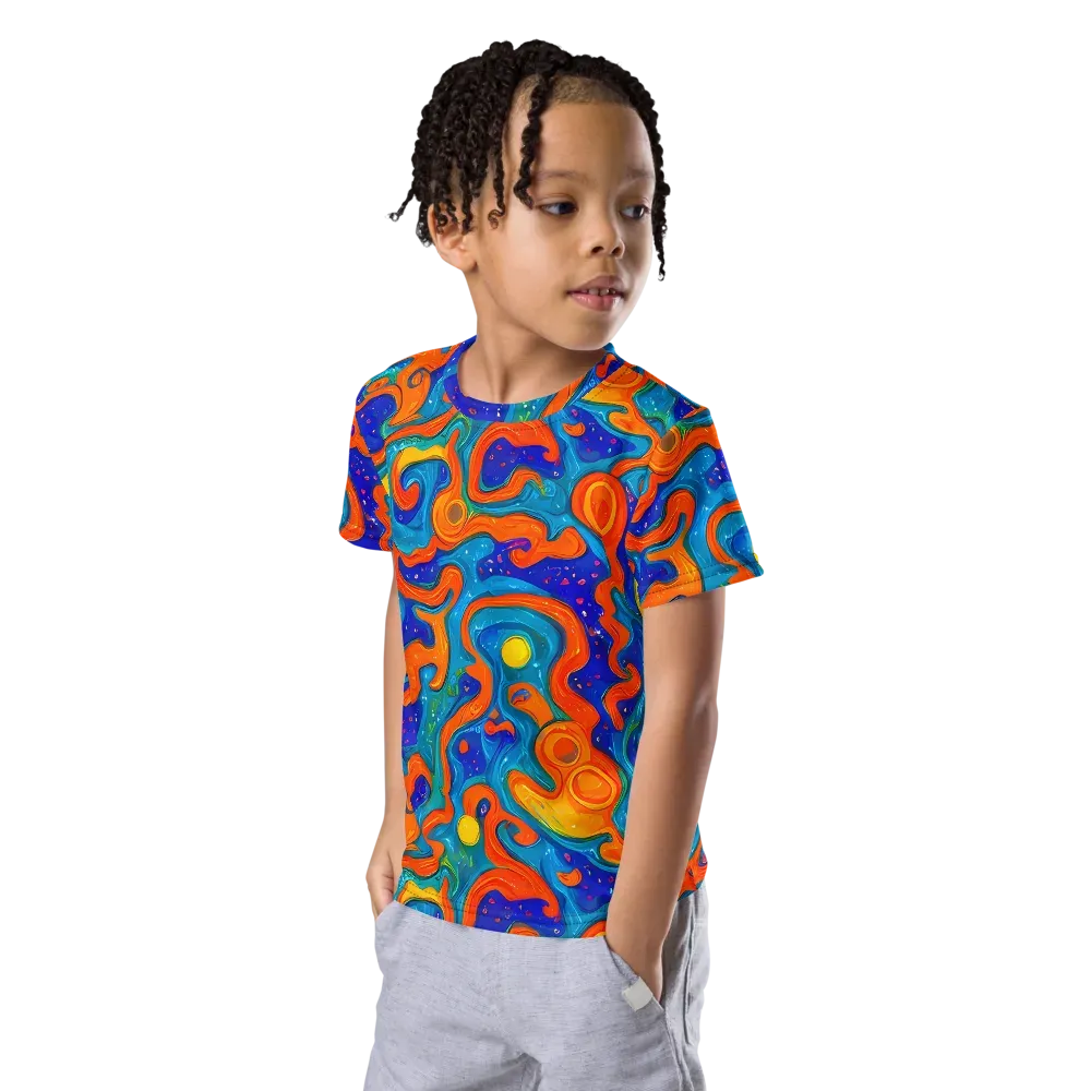Molten Lagoon on Kids Crew Neck T-Shirt — Left Front