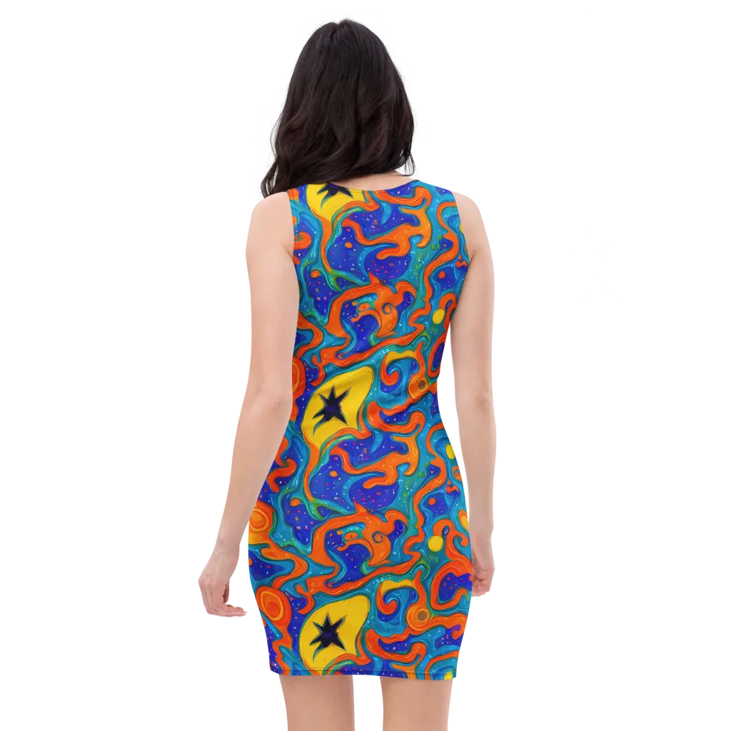 Molten Lagoon on Bodycon Dress — Back
