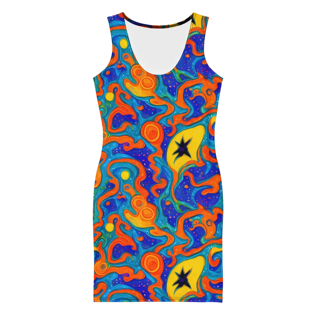 Molten Lagoon on Bodycon Dress — Front