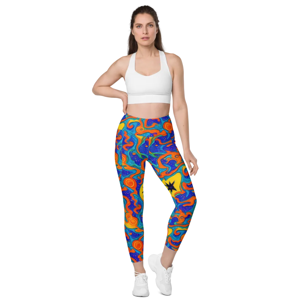 Molten Lagoon on Leggings with Pockets — Front