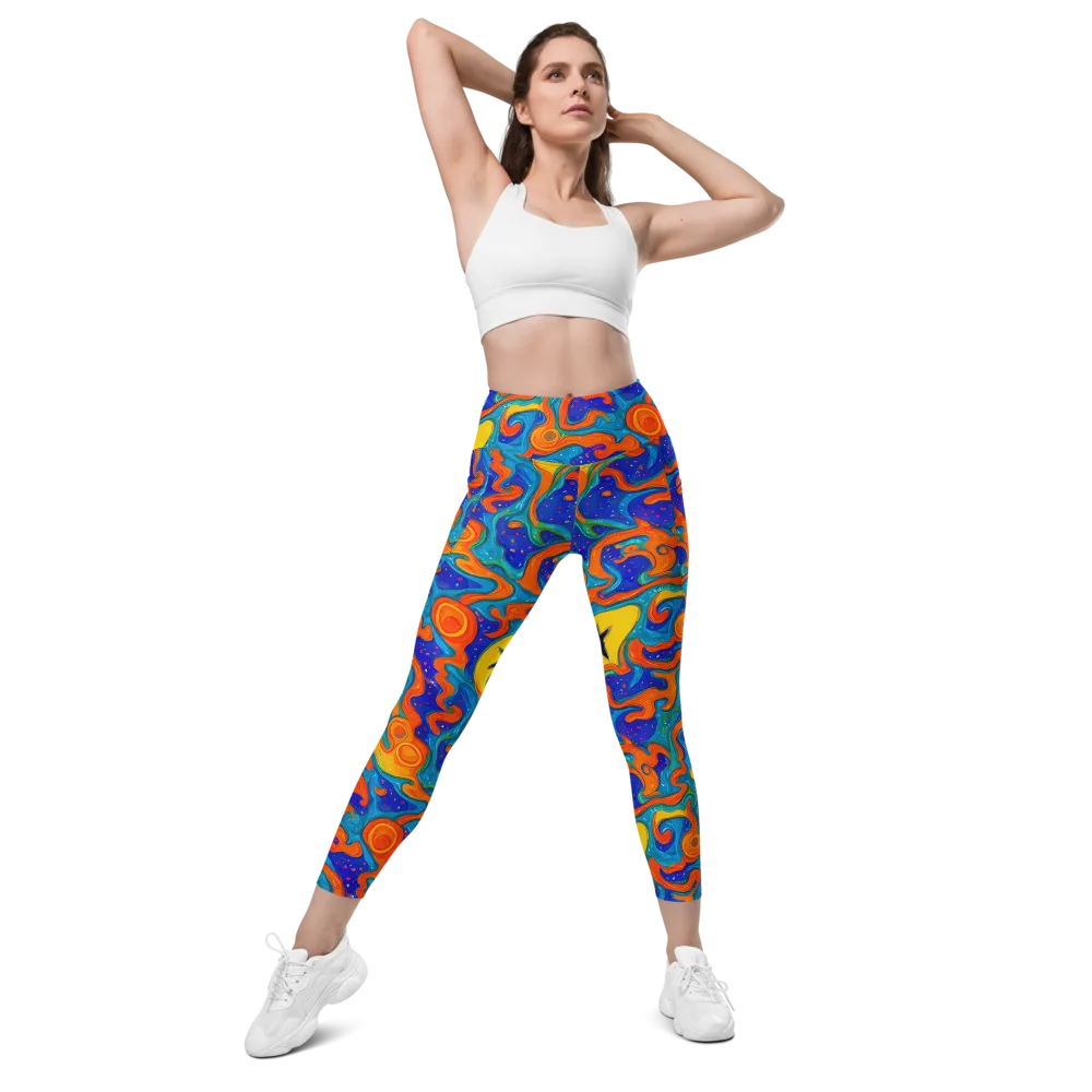 Molten Lagoon on Leggings with Pockets — Front