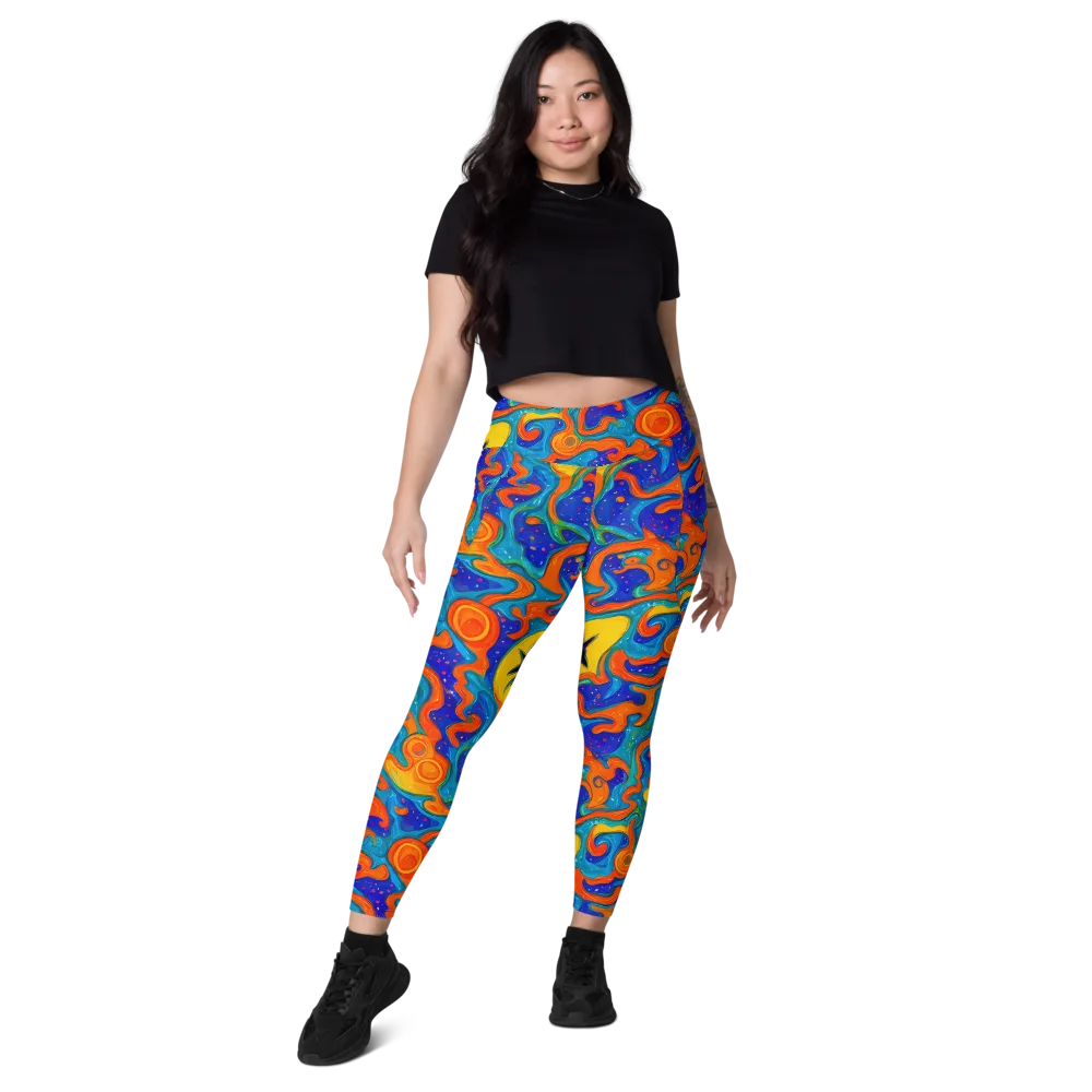 Molten Lagoon on Leggings with Pockets — Front