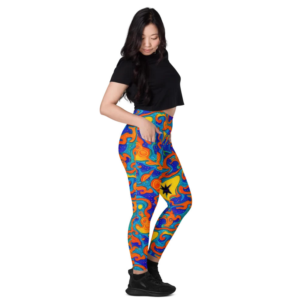 Molten Lagoon on Leggings with Pockets — Right
