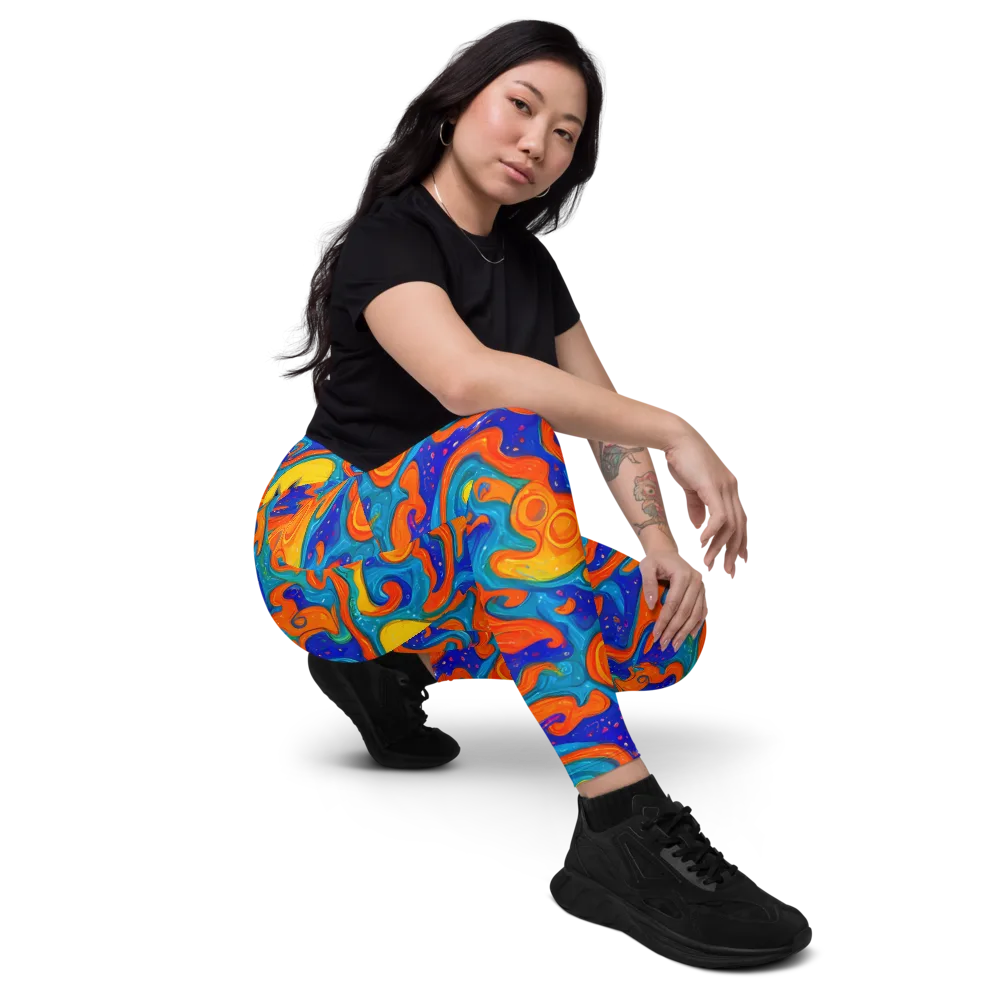 Molten Lagoon on Leggings with Pockets — Right Front