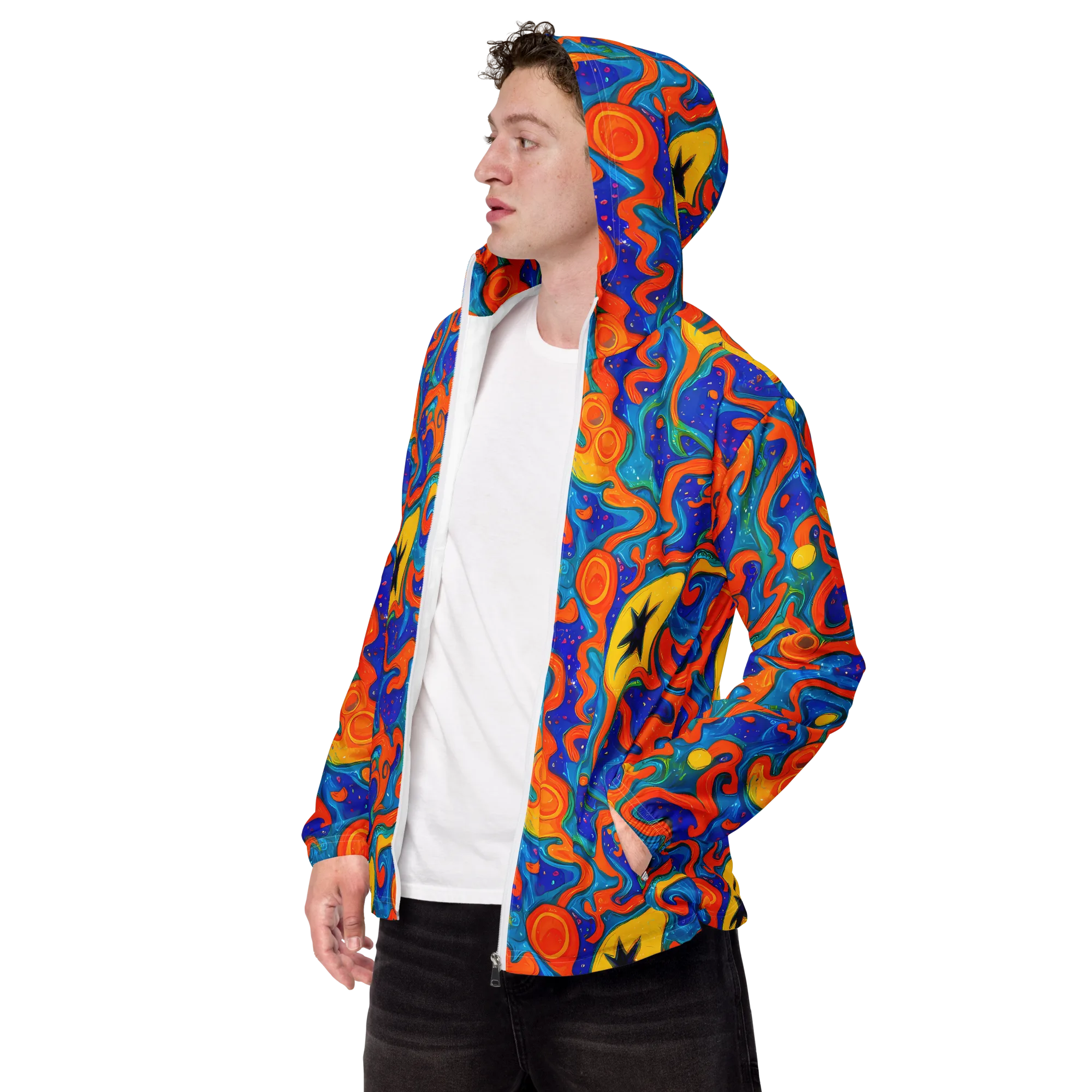 Molten Lagoon on Men's Windbreaker — Left Front