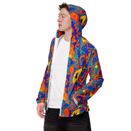Molten Lagoon on a Men's Windbreaker