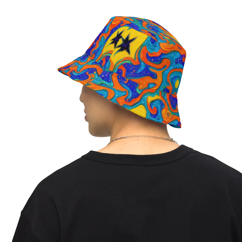 Molten Lagoon on Reversible Bucket Hat — Back Inside