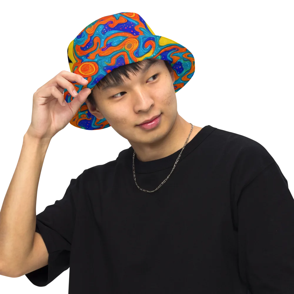 Molten Lagoon on Reversible Bucket Hat — Front Inside