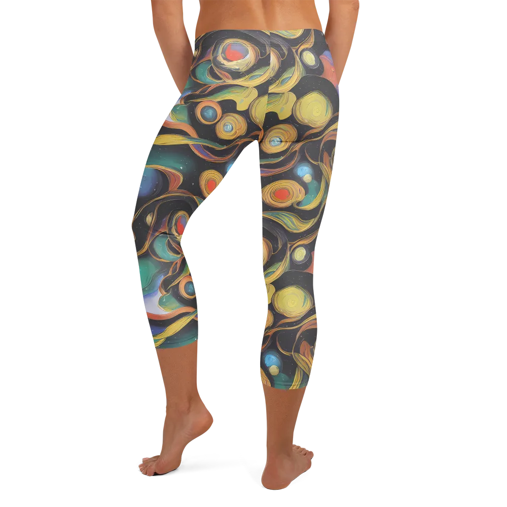 Planetary Ribbons on Capri Leggings — Back
