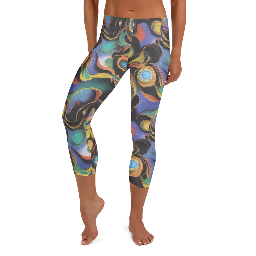 Planetary Ribbons on Capri Leggings — Front