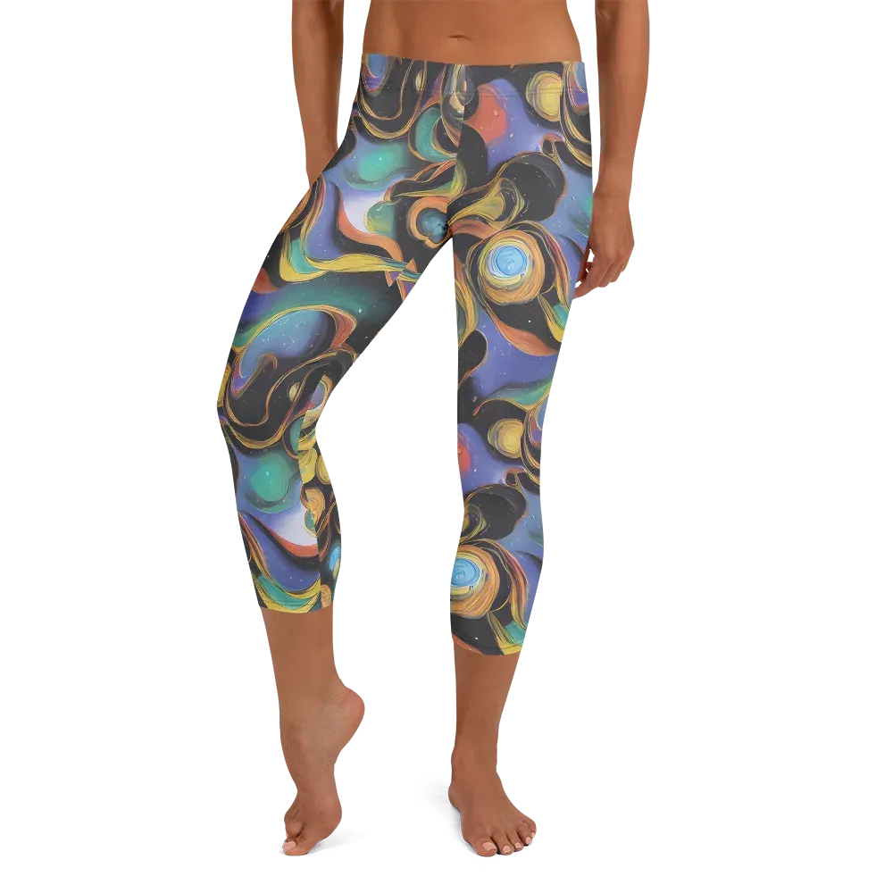 Planetary Ribbons on Capri Leggings — Front