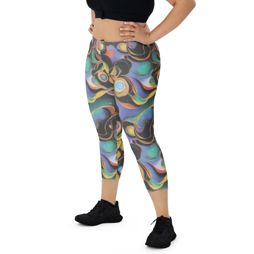 Planetary Ribbons on Capri Leggings — Front