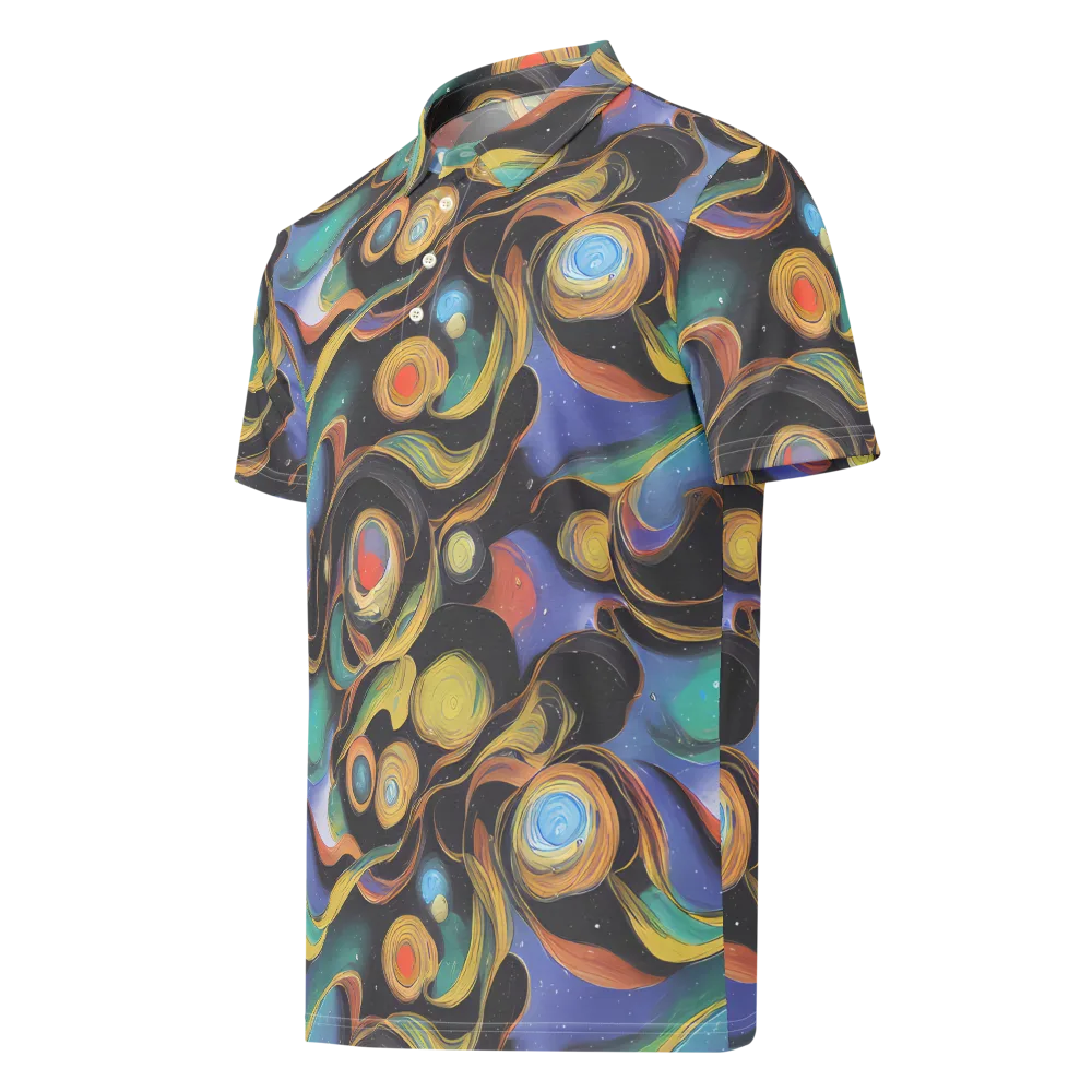 Planetary Ribbons on Men's Slim Fit Polo Shirt — Left Front