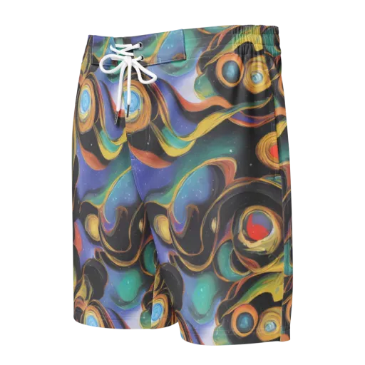 Planetary Ribbons on a Men's Board Shorts