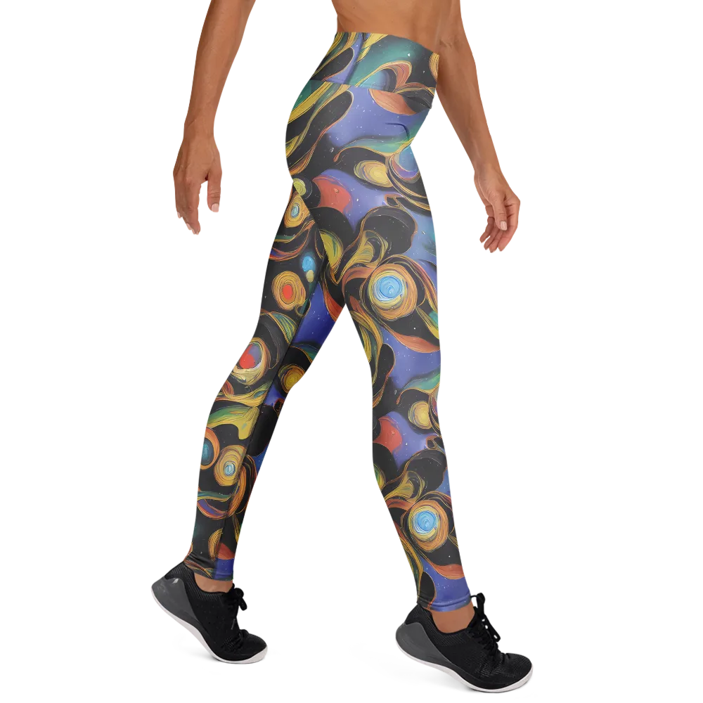 Planetary Ribbons on Yoga Leggings — Right