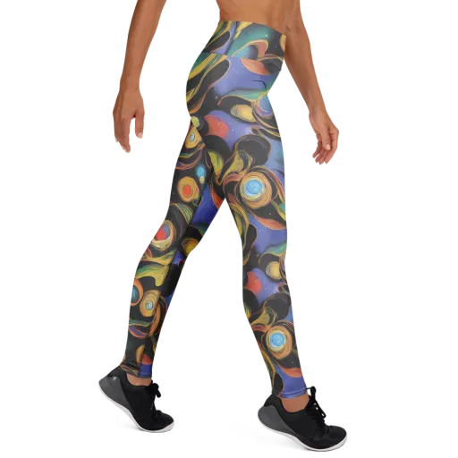 Planetary Ribbons on a Yoga Leggings