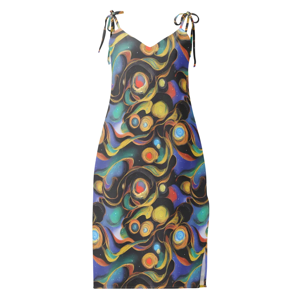 Planetary Ribbons on Slip Dress — Front