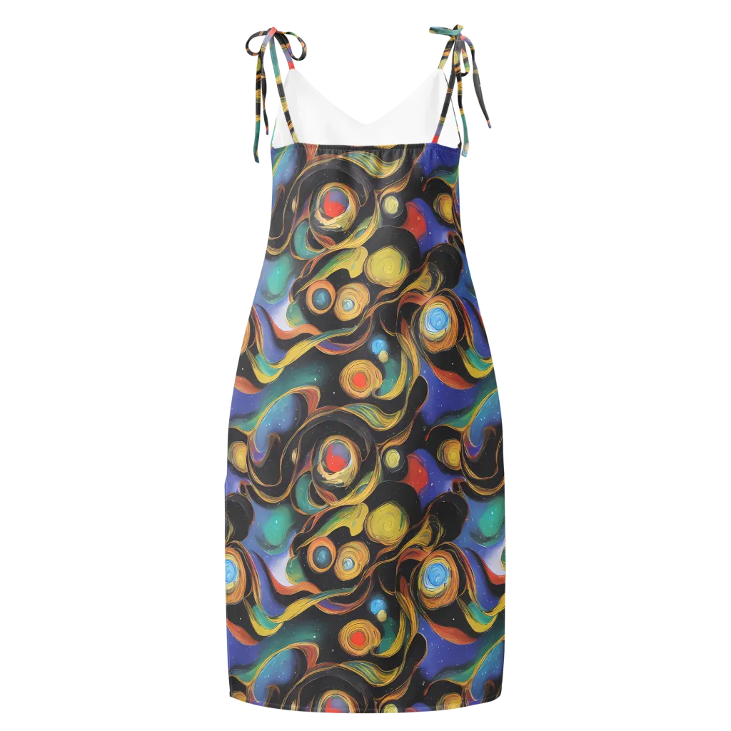 Planetary Ribbons on Slip Dress — Back