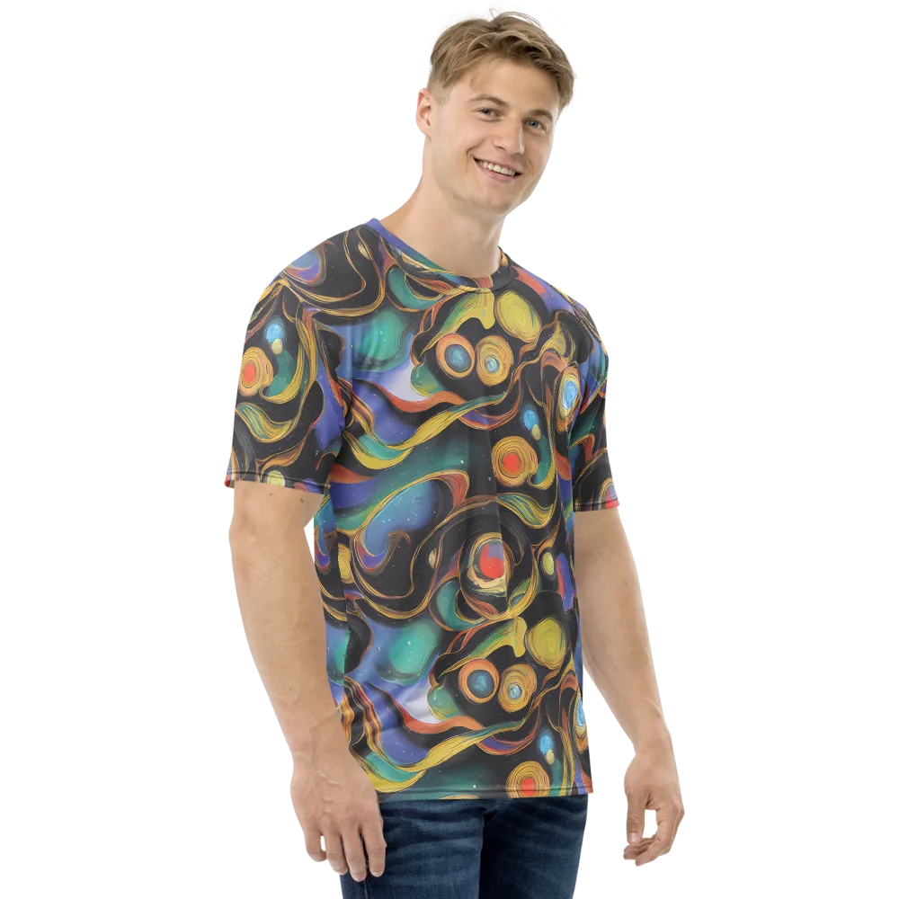 Planetary Ribbons on Men's Crew Neck T-Shirt — Right