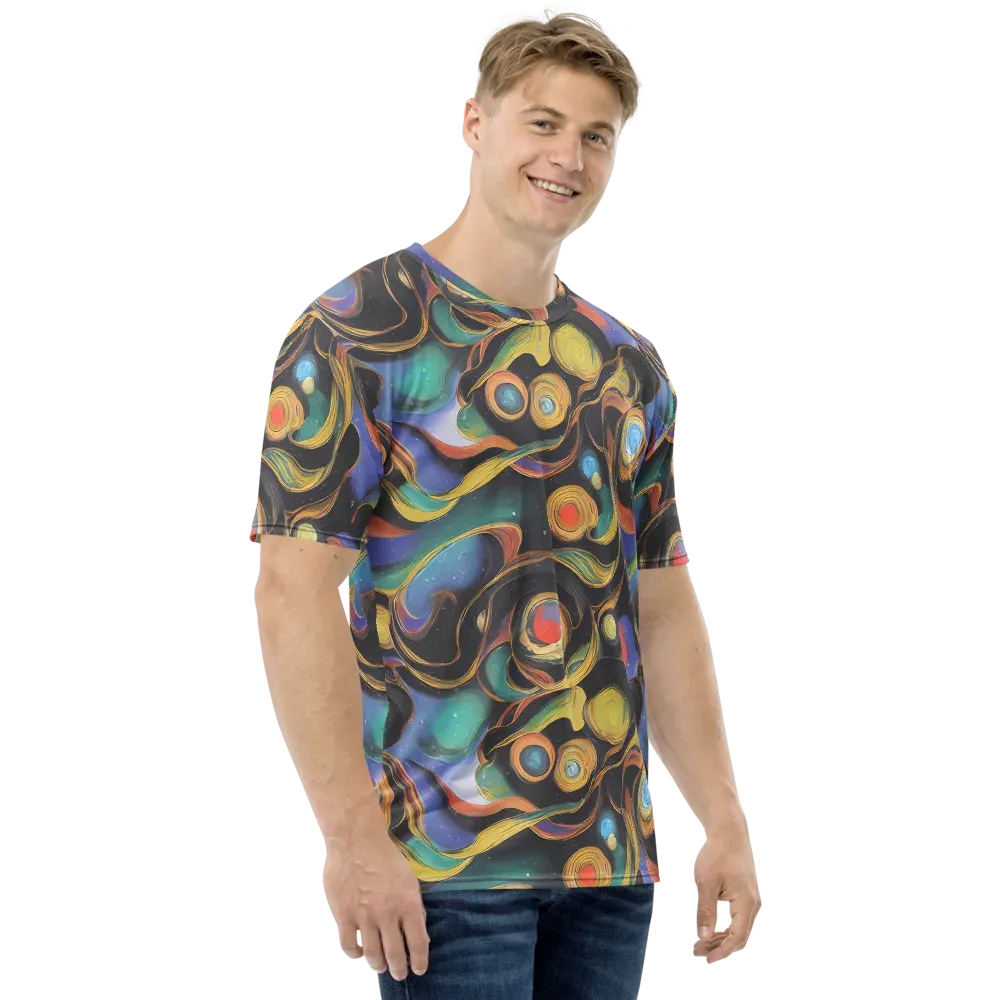 Planetary Ribbons on Men's Crew Neck T-Shirt — Right