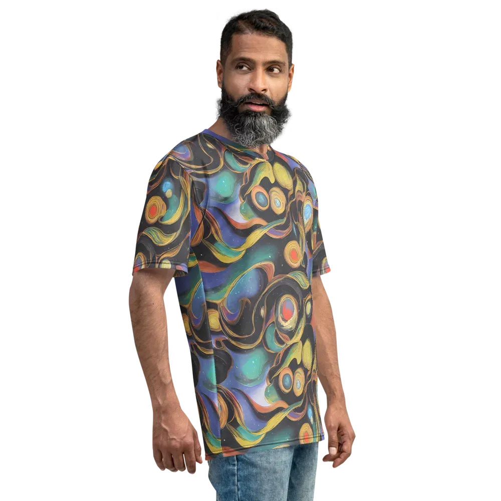 Planetary Ribbons on Men's Crew Neck T-Shirt — Right