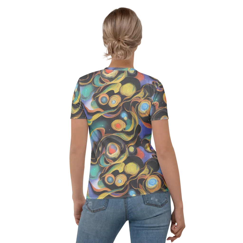 Planetary Ribbons on Women's Crew Neck T-Shirt — Back