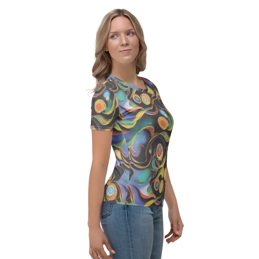 Planetary Ribbons on Women's Crew Neck T-Shirt — Right
