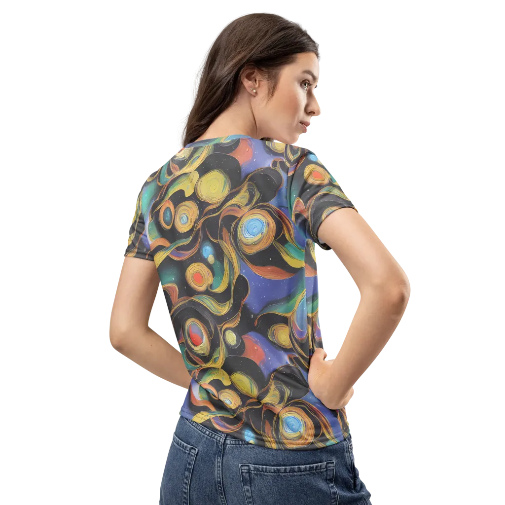 Planetary Ribbons on Women's Crew Neck T-Shirt — Back